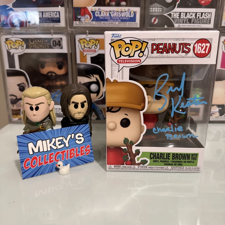 Charlie Brown Brad Kesten autografado Funko Pop Peanuts desenho animado de animação - Imagem 2 de 4