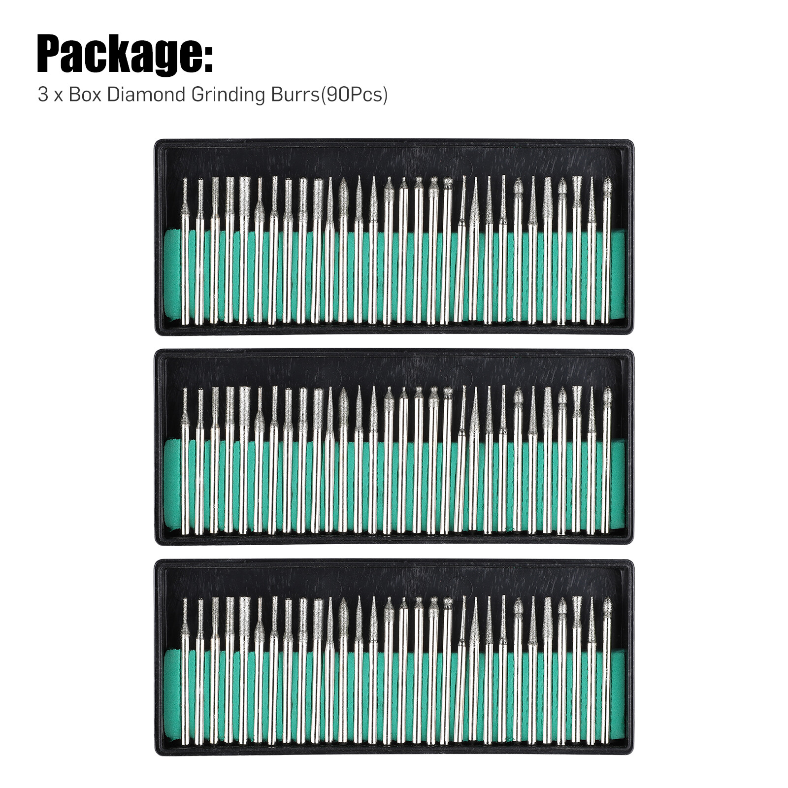 90pcs Diamond Burr Set Drill Bits Mini Drill For Dremel Rotary Tool Accessories