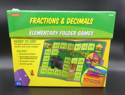 Lakeshore Fractions & Decimals Elementary Folder Games Grades 4-5th Model HH336