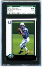 PEYTON MANNING~1998 BOWMAN SGC-98 GEM-MT (10) HOT GRADED NFL ROOKIE RC CARD #1. rookie card picture