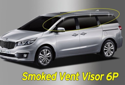 Smoked Window Visor Sun Rain Vent Guard Molding 6P D011 for Kia Sedona 2016~2021