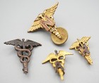 WWI - WWII Army Medical Doctor, Nurse, Administration Officer Insignia Pins Lot — photo 1