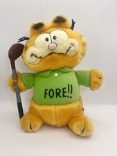 Vintage 1981 Garfield Cat Golf Club "Fore " Dakin 10  Plush Stuffed Toy