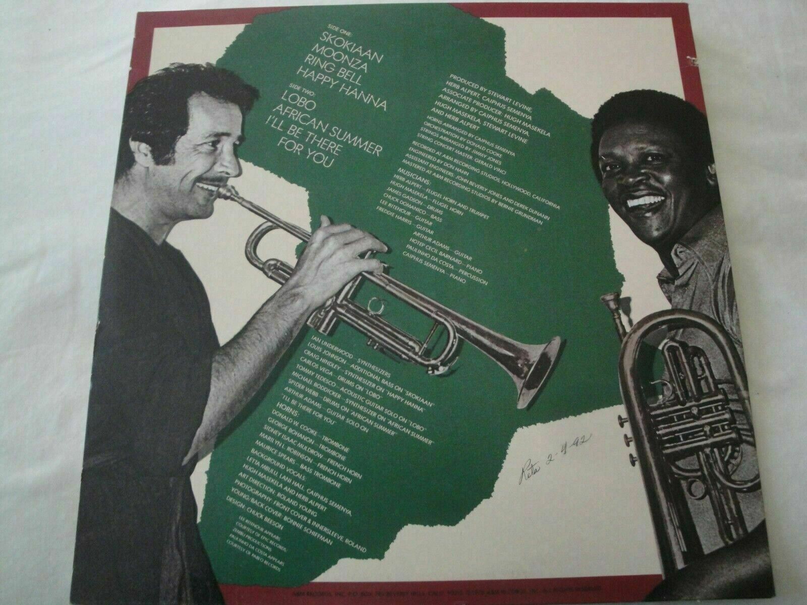 herb alpert & hugh masekela VINYL LP ALBUM A & M HORIZON RECORDS