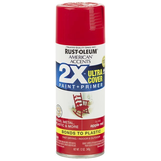 Apple Red, RustOleum 2X Ultra Cover Gloss Spray Paint, 12 Oz Red Spray
