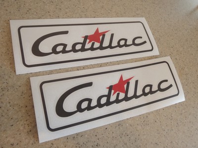 Cadillac Vintage Boat Decals 11'' Die-Cut 2-pak FREE SHIP + FREE Fish Decal!