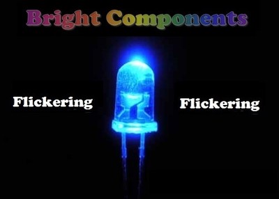 5 x blau flackernde LED 5 mm - Kerze/Flimmereffekt - UK-Verkäufer