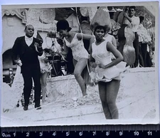 Pretty Cute Young Women/Men Charming Attractive Girls At The Carnival Old Photo