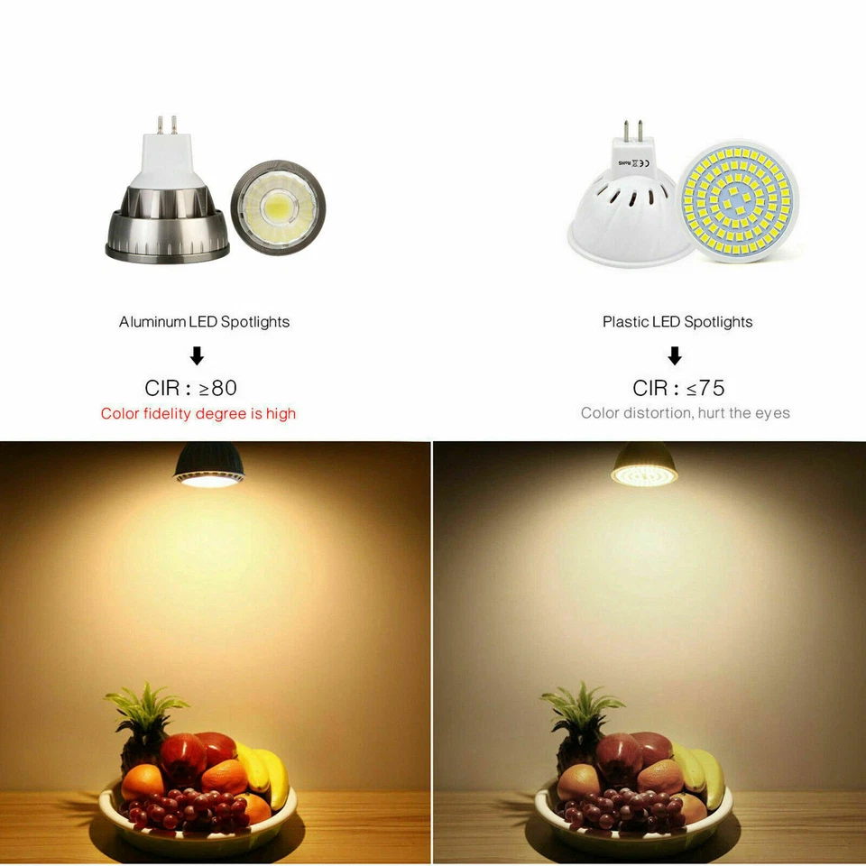 Ultra Bright 220v Dimmable COB LEDSpot Light Bulbs E27 GU10 MR16 5W 7W 9W Lamp - Image 4 of 4