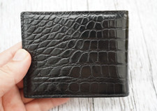 Black Genuine Crocodile Belly Leather Skin MEN'S BIFOLD Wallet C16