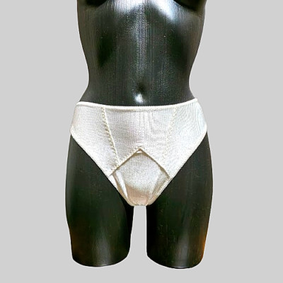 La Perla Malizia Exklusiver Basic Slip in Elfenbein Gr 40 Rippenoptik  Luxus Neu