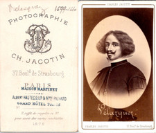 Jacotin, Paris, Diego Velasquez, Spanish Painter Vintage CDV Albumen V Card