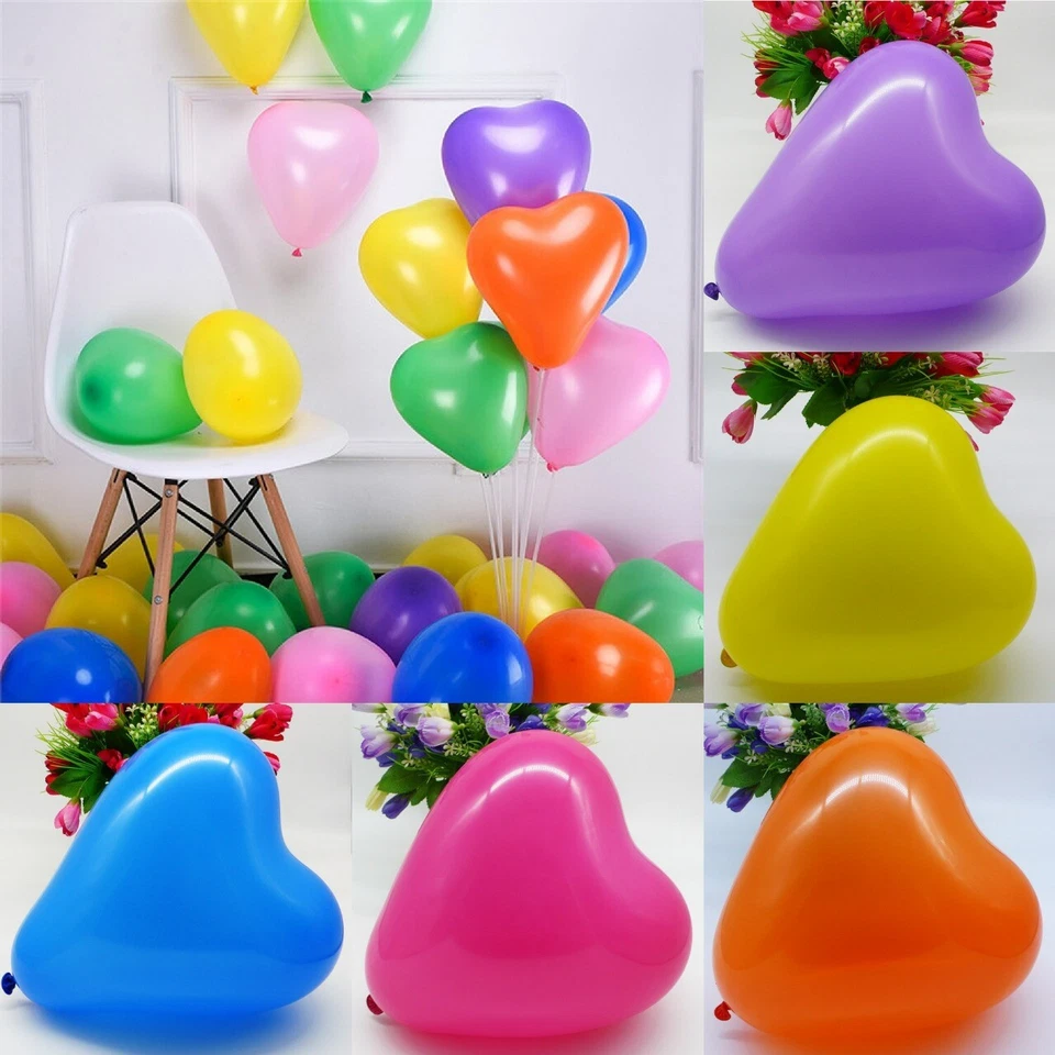 100 globos biodegradables en forma de corazón Rainbow Mix 10" boda fiesta funeral Reino Unido Foto 4 de 4