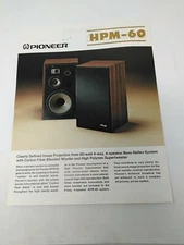 Vintage Pioneer HPM-60 Speaker Brochure Pamphlet Booklet 1970's