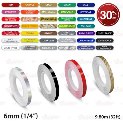 6mm 1/4'' Zierstreifen Seitenstreifen Motorrad PKW Zierlinie Dekorstreifen Bänder