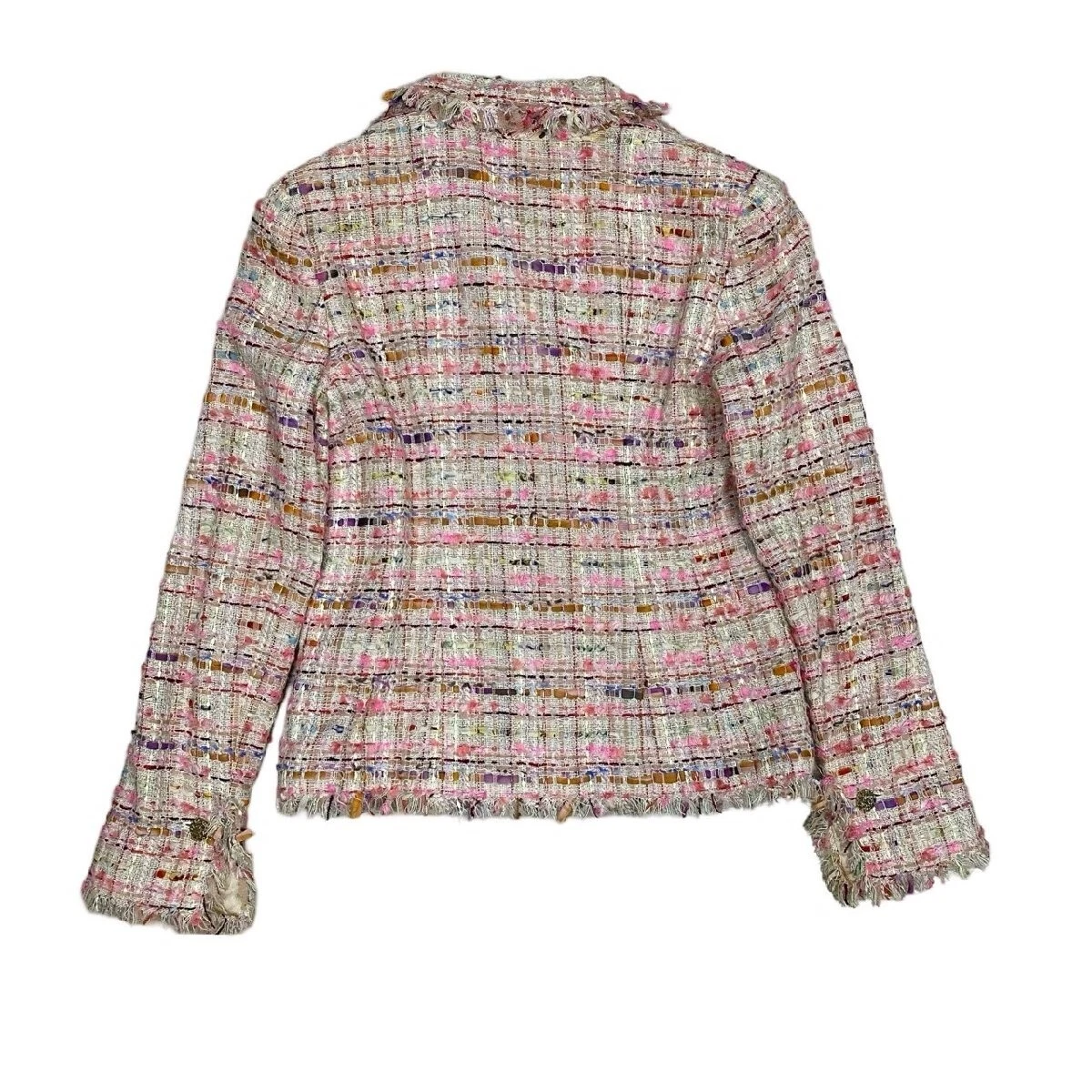 Giacca sartoriale CHANEL vintage 04P Coco Mark bottoni tweed taglia 40 donna rosa
