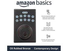 3 PACK - Amazon Basics Contemporary Electronic Keypad Deadbolt Door Lock, 3 PACK