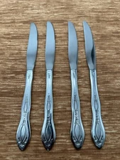 Oneidaware Anthem Stainless Burnished Solid Lot 4 Dinner Knives Knife