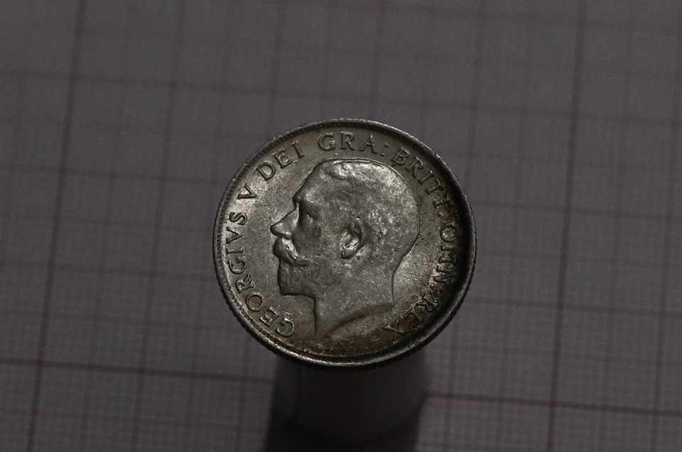 🧭 🇬🇧 UK GB SHILLING 1914 GEORGE V SILVER HIGH GRADE B85 #Z9896 - Image 2 of 2