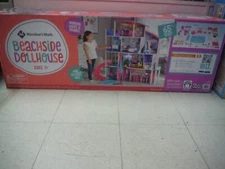 MEMBER'S MARK BEACH SIDE FULLY FURNISHED 4' TALL WOODEN DOLLHOUSE *NEW*