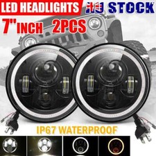 2PCS 7inch LED Headlights Projector Hi/Lo Beam DRL Light for Jeep Wrangler JK GQ