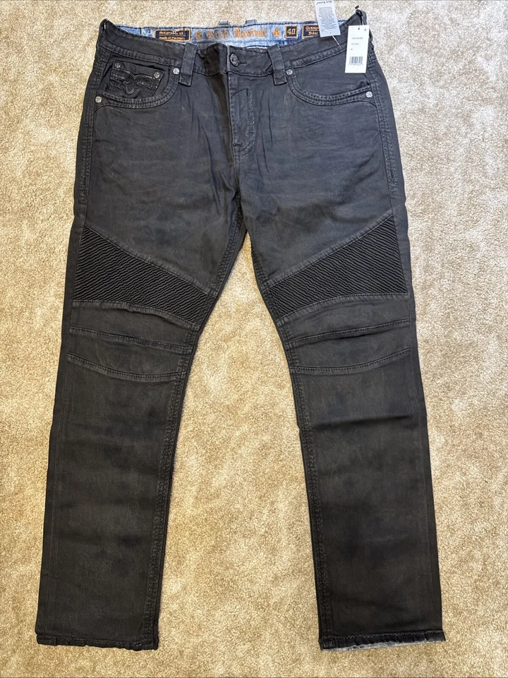 Rock Revival Granger Biker Denim Men's Size 40 x 34 NEW - Image 2 of 4