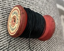 Vintage Aunt Lydia's Carpet And Button Sewing Thread Wooden Spool