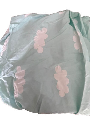 Carebears Clouds Graphic Print Infant Crib Bed Fitted Sheet Aqua Cuddly Cubs