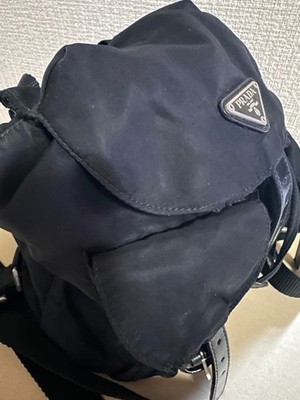 PRADA Black Nylon Mini Backpack PRADA Triangle Logo | eBay