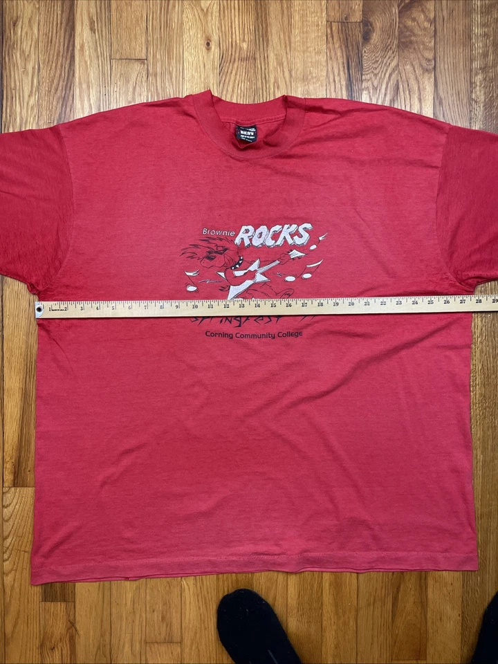 Camiseta Gráfica Vintage Años 90 Para Hombre 3XL Brownie Rocks Springfest '95 Corning Red Foto 4 de 4