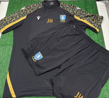 Sheffield Wednesday Macron 2023 Black T-Shirt & Shorts | Mens Adult 6XL Football