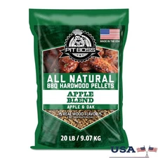Apple BBQ Pellets 20lbs Natural Hardwood Smoking Grilling Baking Flavor Blend US