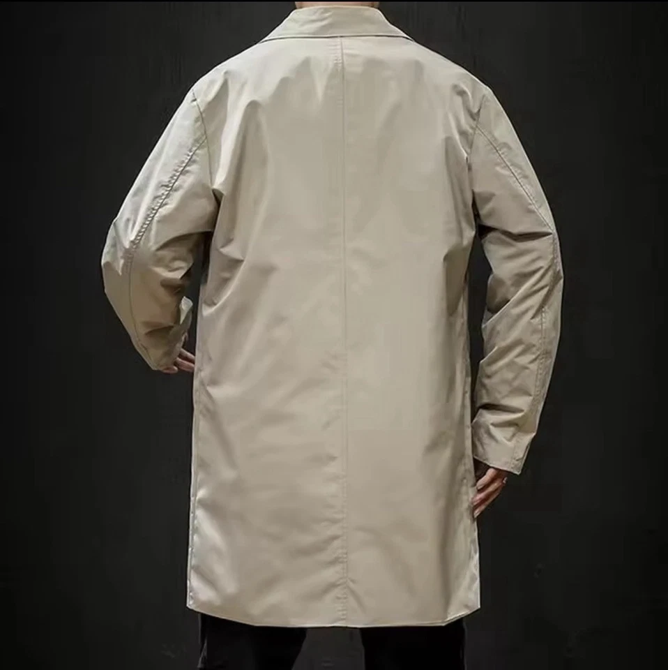 Trench Uomo Invernale Cappotto Elegante Soprabito Cappottino Sartoriale - Immagine 4 di 4