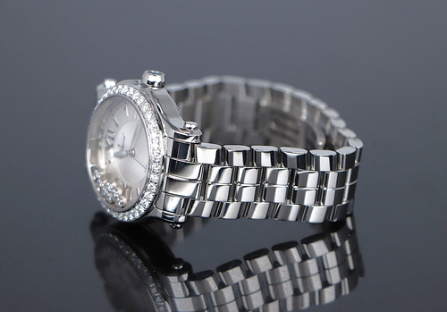 $25,200 Chopard Happy Sport 7 Floating Diamond 36mm Automatic Steel Watch 8559 - Picture 8 of 12