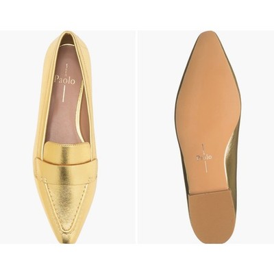 Linea Paolo Marlys Pointed Toe Flat in Gold, Sz 8M -- NWT/NIB