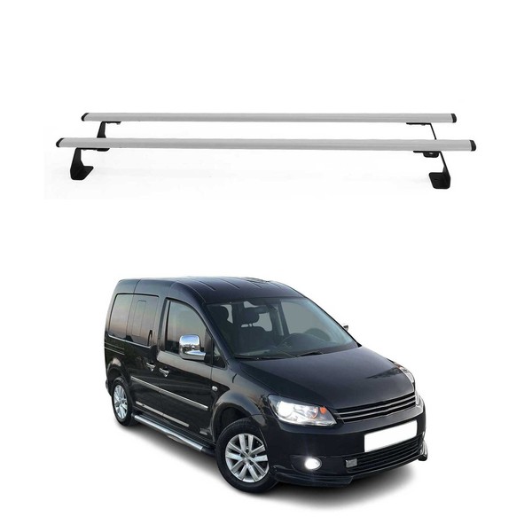 DachträGer GrundtäGer FüR VW Caddy 2004-2015 75Kg Stahl Silber 2 Tlg-image