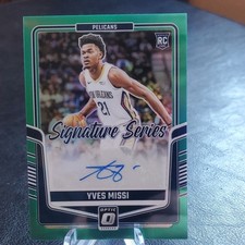 Panini 2024-25 Donruss Optic Yves Missi Pelicans Rookie Auto Green Prizm /49