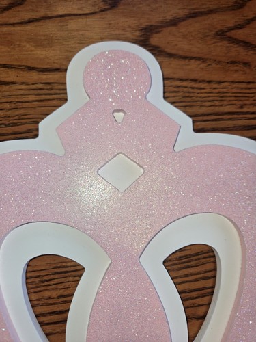 Hobby Lobby Wooden Princess Crown Pink Glitter Wall Art Hanging - Picture 4 of 6