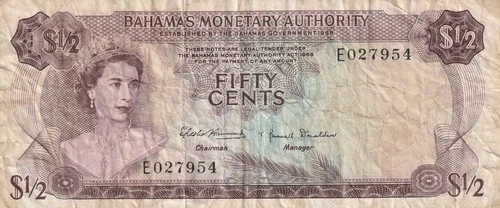 Bahamas 1968 1/2  Dollar P26
