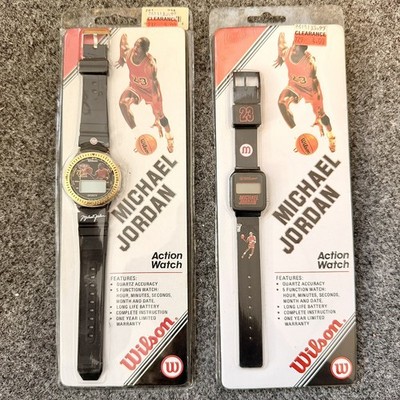 2x Vintage Michael Jordan Wilson Action Watches NIB Sealed 1990s Chicago Bulls 