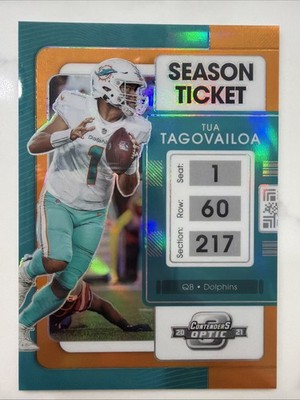 2021 Panini Contenders Optic Season Ticket Tua Tagovailoa 01/50 Jersey Match!