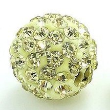 RUBYCA Pave Czech Crystal Disco Ball Clay Beads Shamballa Jewelry 50pcs, 10mm