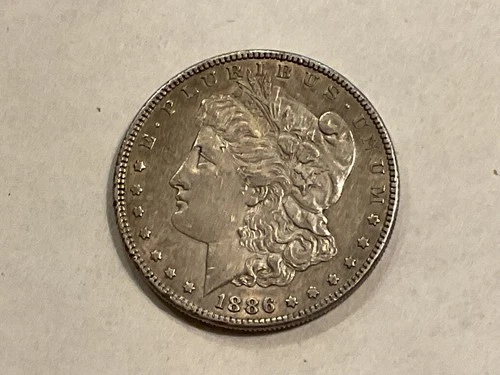 1886 Morgan Silver Dollar XF-AU Light Toning with CARTWHEEL LUSTER