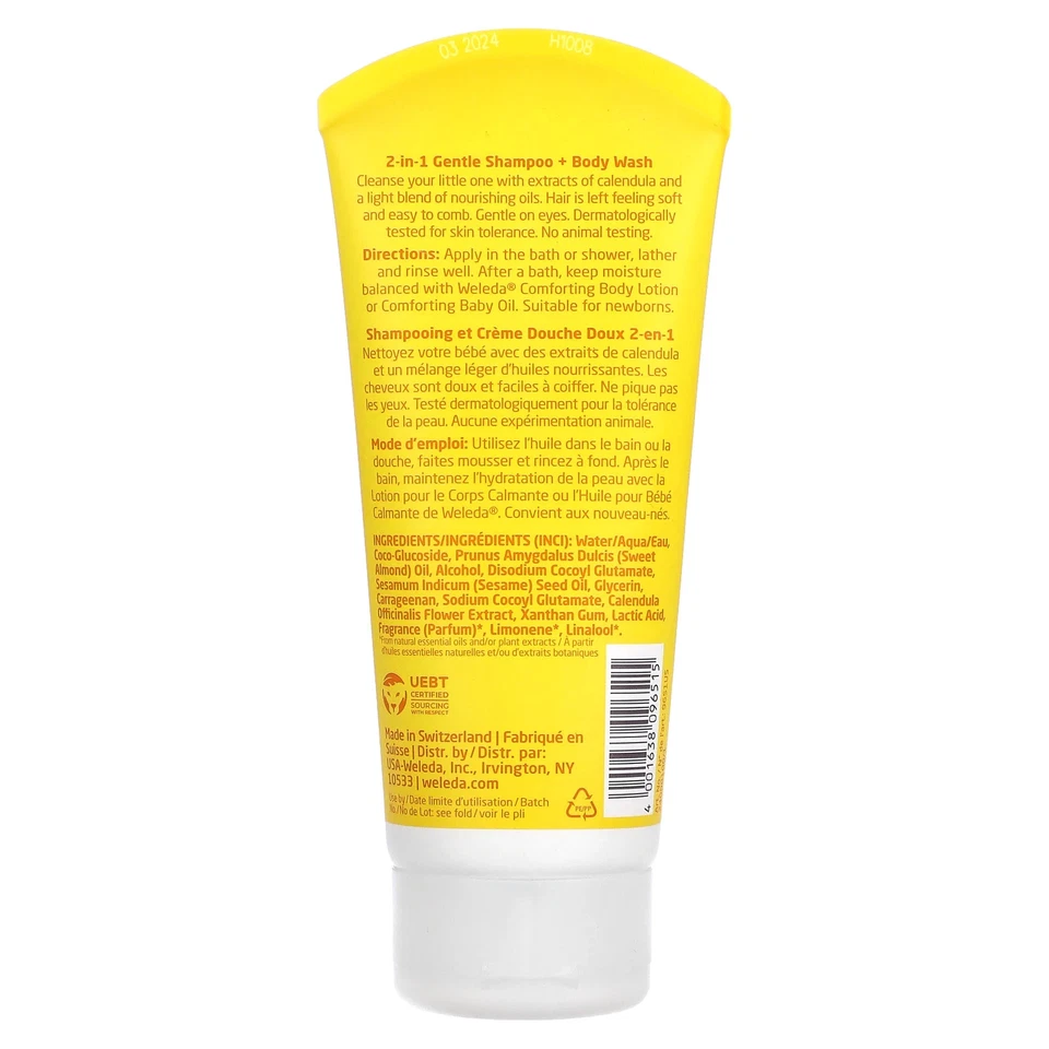 Champú y gel de baño Weleda Caléndula Baby 6 8 fl oz 200 ml totalmente natural Foto 2 de 2