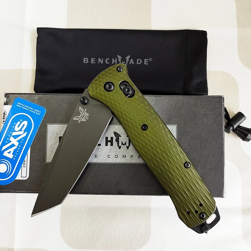 Navaja de Bolsillo Benchmade 537GY-1 Rescate Woodland Verde Aluminio CPM-M4 Hoja NUEVA Foto 3 de 4