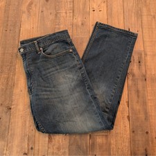 Levi's 505 Regular Fit Straight Leg Mens 38x30 Blue Denim Stretch Jeans