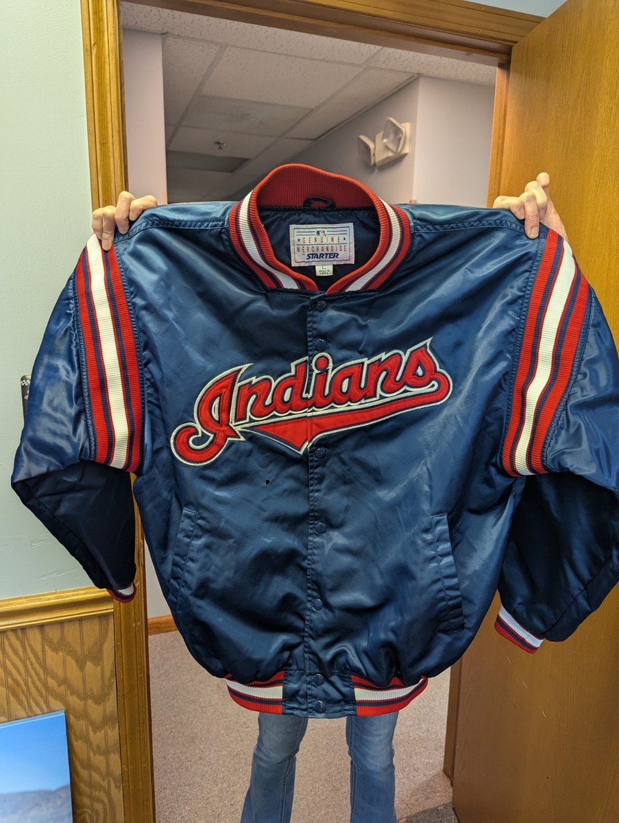 MLBインディアンス　ボンバージャケット Starter MLB Cleveland Indians Vintage 90s Men's Blue Red Nylon