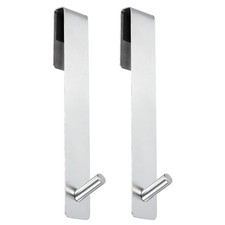 2Pcs Shower Door Hooks 7.2 Inch Stainless Steel Over Door Hooks Silver