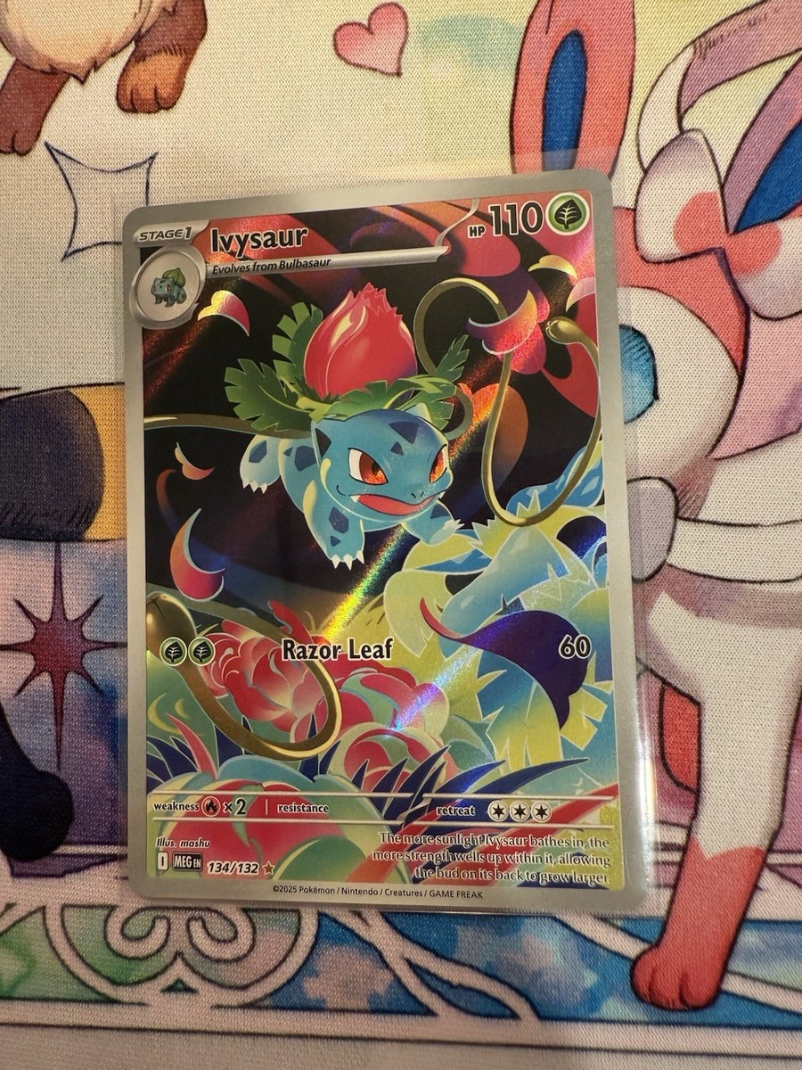Pokémon TCG Ivysaur 134/132 Me01: Mega Evolution Holo Illustration