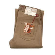 Naked & Famous Denim Strong Guy Brown Fox Selvedge Jeans Brand New